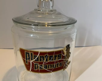 Pot publicitaire vintage Planter's Mr.Peanut en verre
