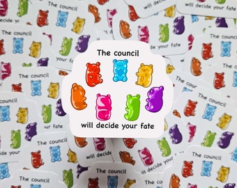 Gummy Council | Cut Sticker | Planner, Laptop, Waterbottle | Funny Sticker | Gummy Bear | Cult