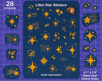 Littol Stars Sticker Sheet | Cute Stickers - Kawaii Stickers - Planner Stickers | Stationery | Planner Stickers | Stars | Small Stickers