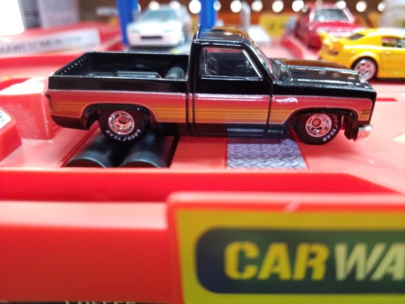 Custom Hot Wheels 83 Chevy Silverado Custom Wheel Swap With Real Riders Tires Etsy
