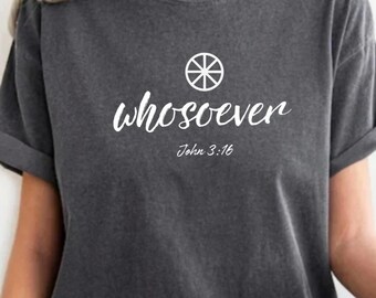 Comfort Colors Christian T-Shirt: Christ Wheel Scripture Tee, Unisex Church event shirt, Ichthus Wheel Top