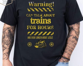 Comfort Colors Jesus Train T-Shirt: Religious Tee for Train Lovers, Ichthus Wheel ΙΧΘΥΣ Shirt