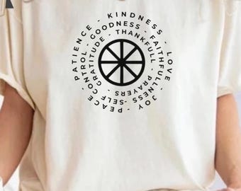 Comfort Colors Christ Wheel T-Shirt: 'Words of Faith' Tee, unisex church events shirt