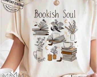 Comfort Colors Bookish Soul T-Shirt: Boho Floral Reader Tee