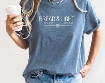 Comfort Colors Bible Verse T-Shirt: Casual Christian Tee Ichthus Wheel Scripture Shirt