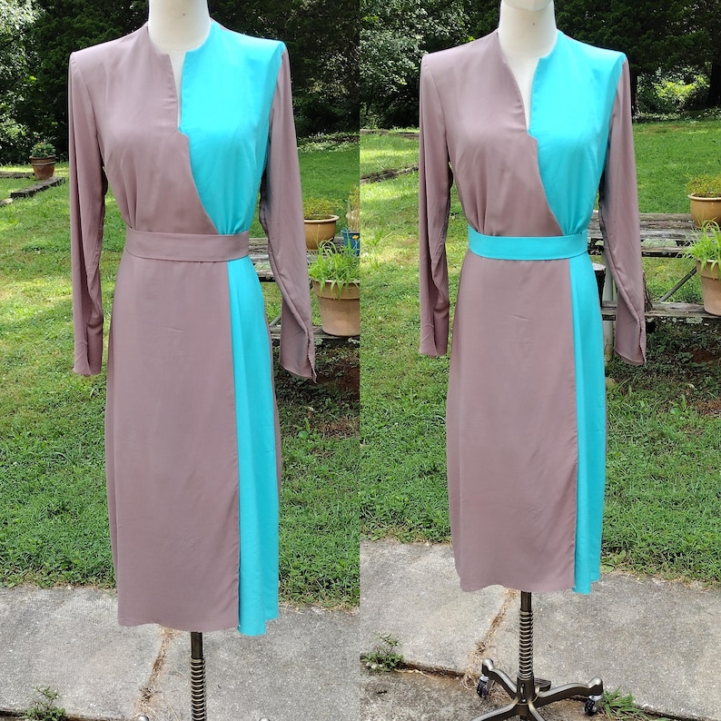 Robe Cache-Couvre Kenneth Cole Reaction - Taille L - Noir Et Turquoise Colorblock - Neuf Avec étiquettes
