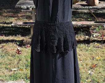 Verdadeiro vestido vintage anos 40 rayon renda peplum volup