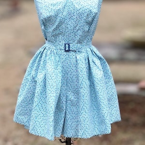 Playsuit with matching overskirt pockets vintage fabric early 50s style halter top shorts skirt