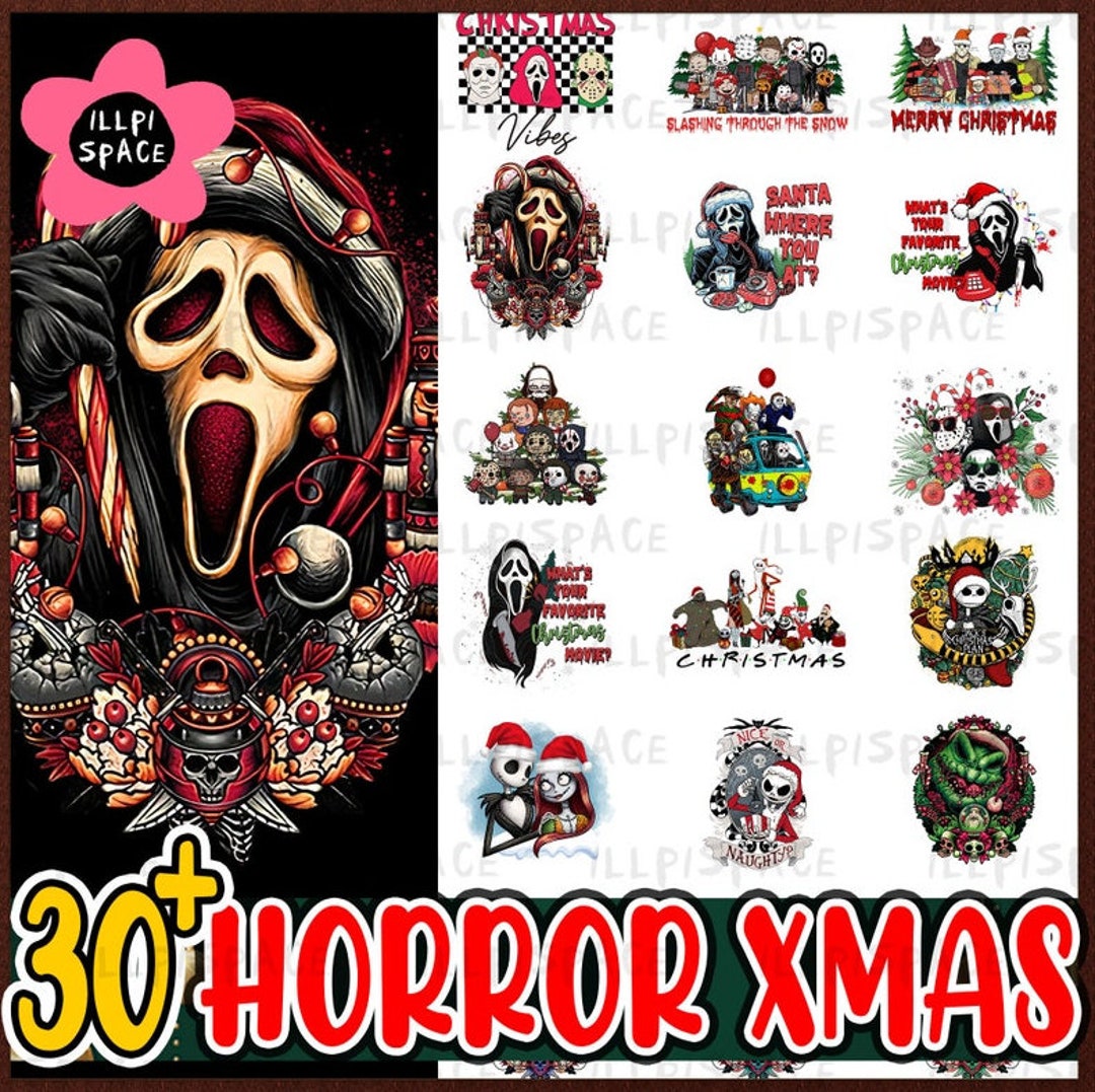 30 Christmas Horror Nightmare Movie Png Bundle, Killer Christmas Png