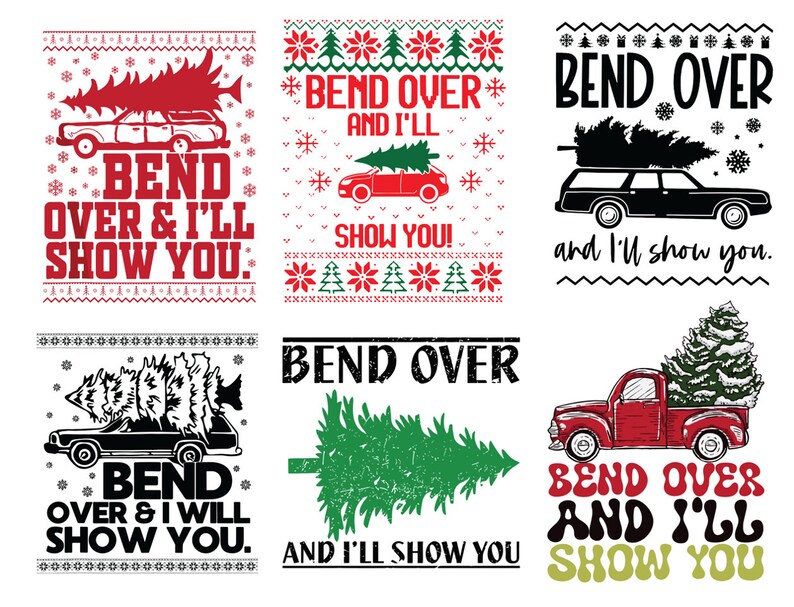 Bend Over and I&rsquo;ll Show You Christmas Couple Matching Svg - Etsy