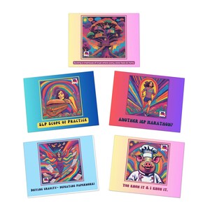 Biglietti d'auguri SLP: set 3 stile psichedelico (confezione da 5)