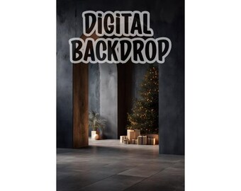 Fondo digital, decoración navideña clásica para edición de fotos navideñas, fondo acogedor minimalista para temporada navideña, PNG, 300 DPI