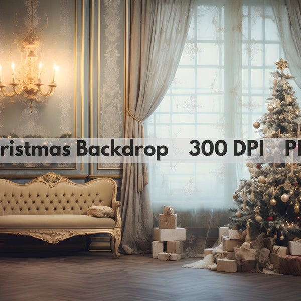 Digital backdrop, Christmas Classic Holiday Decor for Christmas photo editing, Minimalistic Holiday season cozy background, PNG,300 DPI