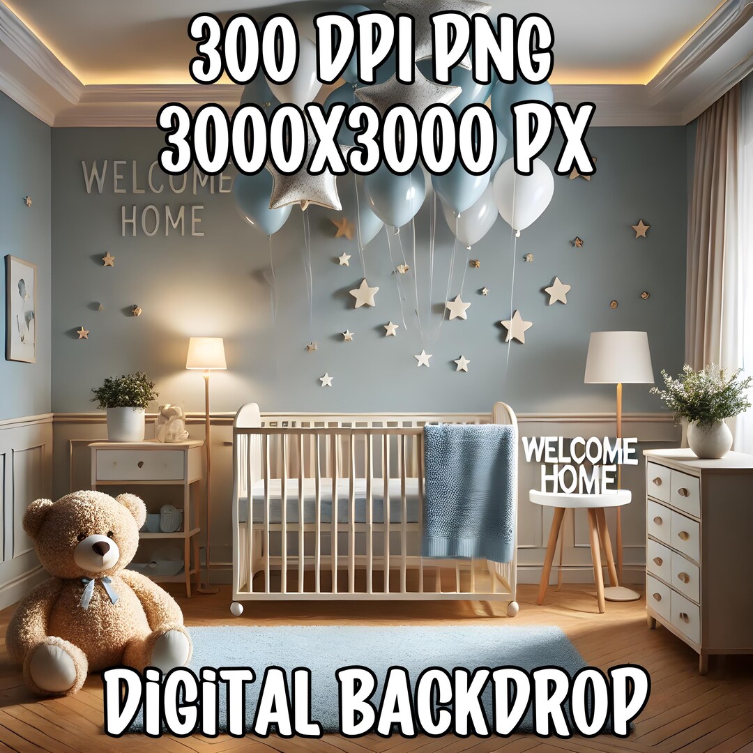 Digital Backdrop, Newborn Welcoming Background for Photo Editing ...