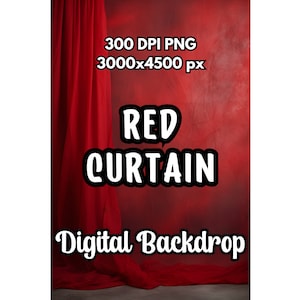 Digital backdrop, Red Curtain Background for photo editing, minimalistic red background, red backdrop, photo overlay 300 DPI, PNG