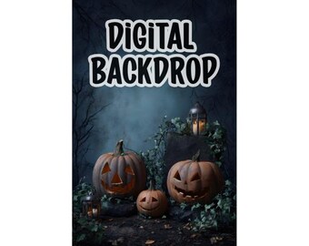 Fondo digital, fondo festivo de Halloween para edición de fotos, superposición de fotos, fondo oscuro acogedor de la temporada navideña PNG, 300 DPI