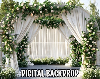 Digitaler Hintergrund, Schöne Hochzeit Hintergrund für die Fotobearbeitung, schöner grüner Hintergrund, grüne Kulisse, Fotoüberlagerung 300 DPI, PNG