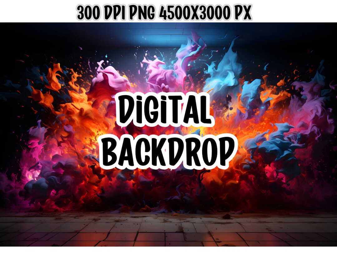 Digital Backdrop, Colorful Graffiti Background for Photo Editing ...