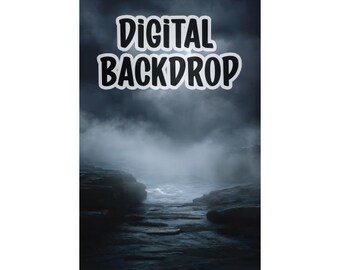 Fondo fotográfico con niebla oscura: fondo digital místico (PNG de 300 ppp)