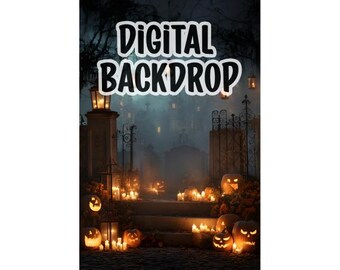 Fondo digital, fondo festivo de Halloween para edición de fotos, superposición de fotos, fondo oscuro acogedor de la temporada navideña PNG, 300 DPI