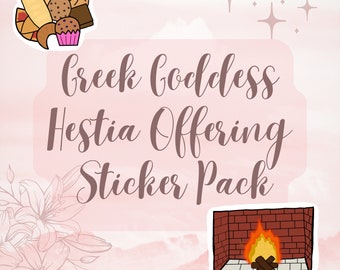 Griekse godin Hestia godheidsaanbod en altaarstickerpakket