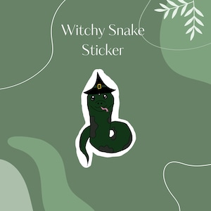 Witchy Snake Wearing Witch Hat Sticker