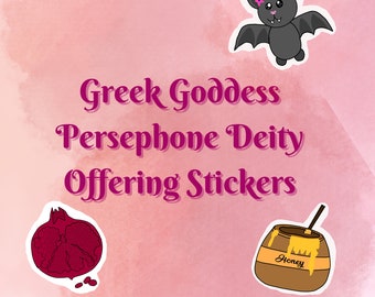 Oferta da Deidade da Deusa Grega Perséfone e Pacote de Adesivos de Altar