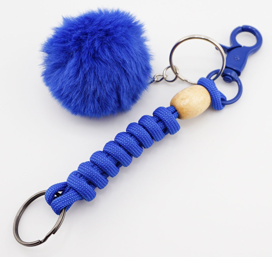 Fuzzy Ball Keychain Playful Elegance for Your Everyday Carry Etsy
