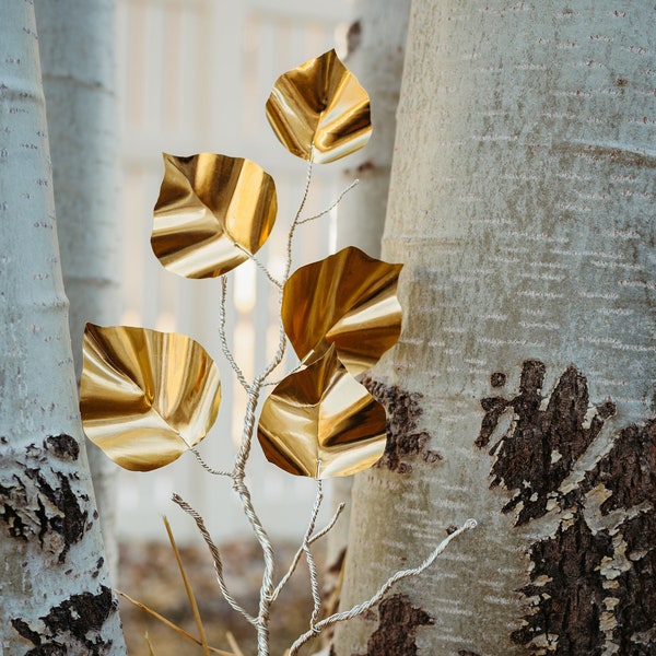 Brass and Silver Aspen Branch