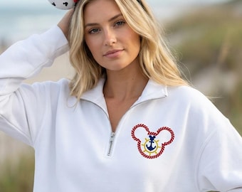 Disney Cruise Line Quarter Zip Sweatshirt| Disney Quarter Zip| Disney Cruise