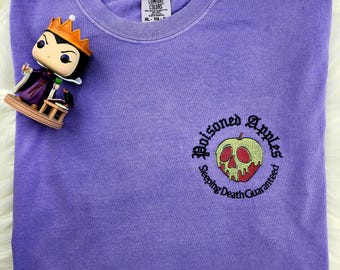 Evil Queen Poison Apples Embroidered Shirt| Evil Queen Embroidered Shirt| Villains T-Shirt| Disney Embroidered Shirt