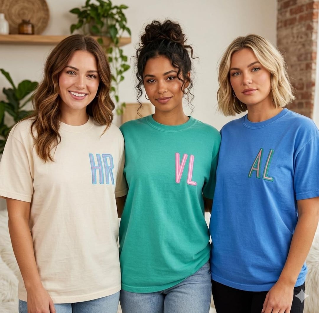Monogrammed 2 Color Block Shirt| Custom Monogram Shirt| Personalized ...