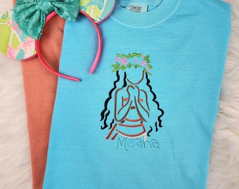 Embroidered Moana Shirt|  Disney Shirt| Disney Comfort Colors Shirt| Disney Princess