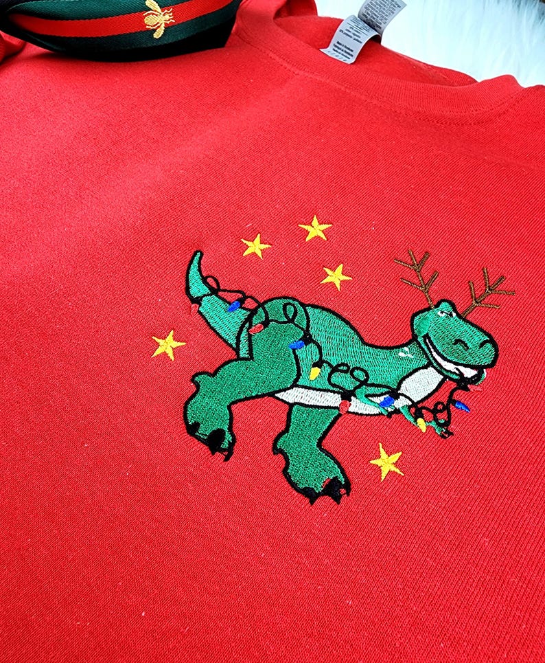 Toy Story Rex Christmas Embroidered Shirt