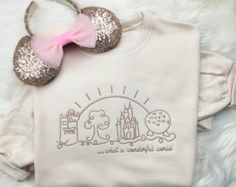 What A Wonderful World Embroidered Sweatshirt| Disney Shirt|  Disney World Sweatshirt| Disney Sweatshirt