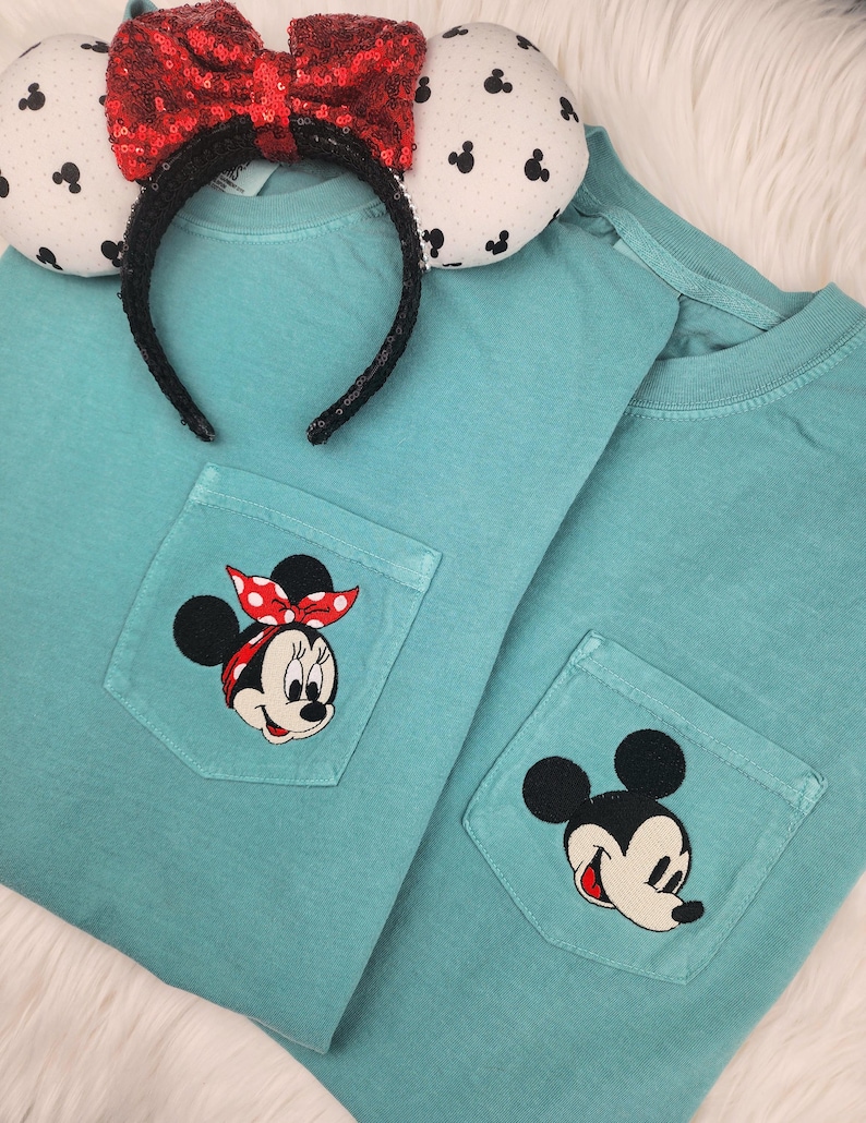 Disney Shirt Mickey or Minnie Mouse Pocket Tee