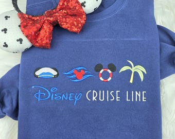 Embroidered Disney Cruise Line Sweatshirt| Disney Embroidered Shirt|  Disney Cruise Embroidered Sweatshirt| Disney Crewneck