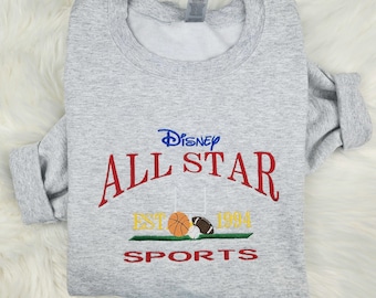 Disney All Star Sports Embroidered Sweatshirt| Disney Shirt| Disney World| Disney Sweatshirt