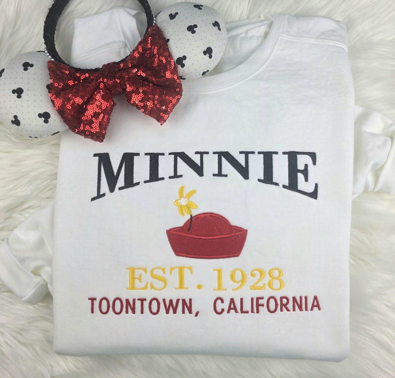 Minnie Mouse Varsity Embroidered Sweatshirt