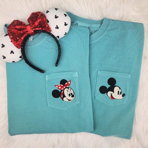 Disney Shirt Mickey or Minnie Mouse Pocket Tee