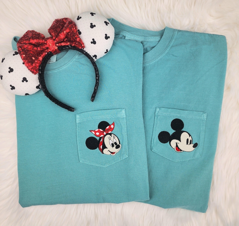 Disney Shirt Mickey or Minnie Mouse Pocket Tee