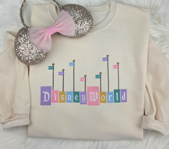 Embroidered Disney World Sweatshirt| Disney Shirt|  Disney World Sweatshirt| Trendy Sweatshirt