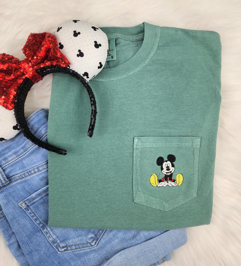 Embroidered Classic Mickey Mouse Pocket Shirt