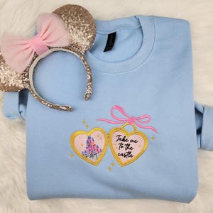 Magic Kingdom Locket Embroidered Sweatshirt| Disney Embroidered Shirt|  Disneyland Embroidered Sweatshirt| Disney Crewneck