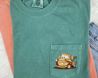 Disney Shirt Mater Comfort Colors Pocket Tee | Disney Comfort Colors T-Shirt| Cars