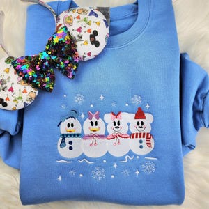 Fab 4 Snowmen Christmas Embroidered Shirt| Disney Christmas Embroidered Shirt| Disney Christmas Embroidered Sweatshirt| Disney Crewneck