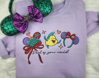Embroidered Part Of Your World Sweatshirt| Ariel| The Little Mermaid| Disney Shirt