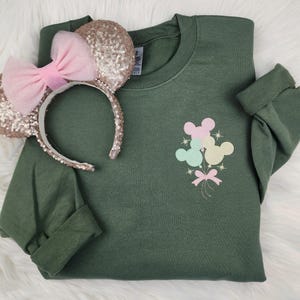 Mickey Balloons Pastel Embroidered Sweatshirt