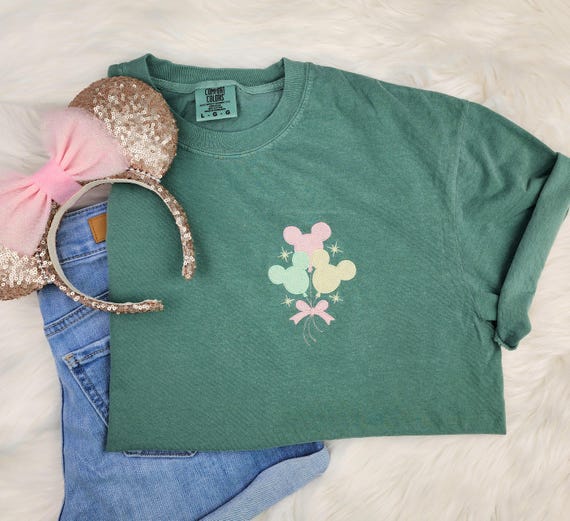 Embroidered Mickey Balloons Pastel Sweatshirt| Disney Shirt| Disney Sweatshirt