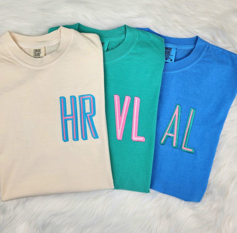 Monogrammed 2 Color Block Shirt| Custom Monogram Shirt| Personalized ...